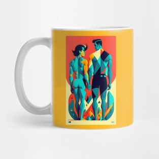 Men on Beach in Love Mug